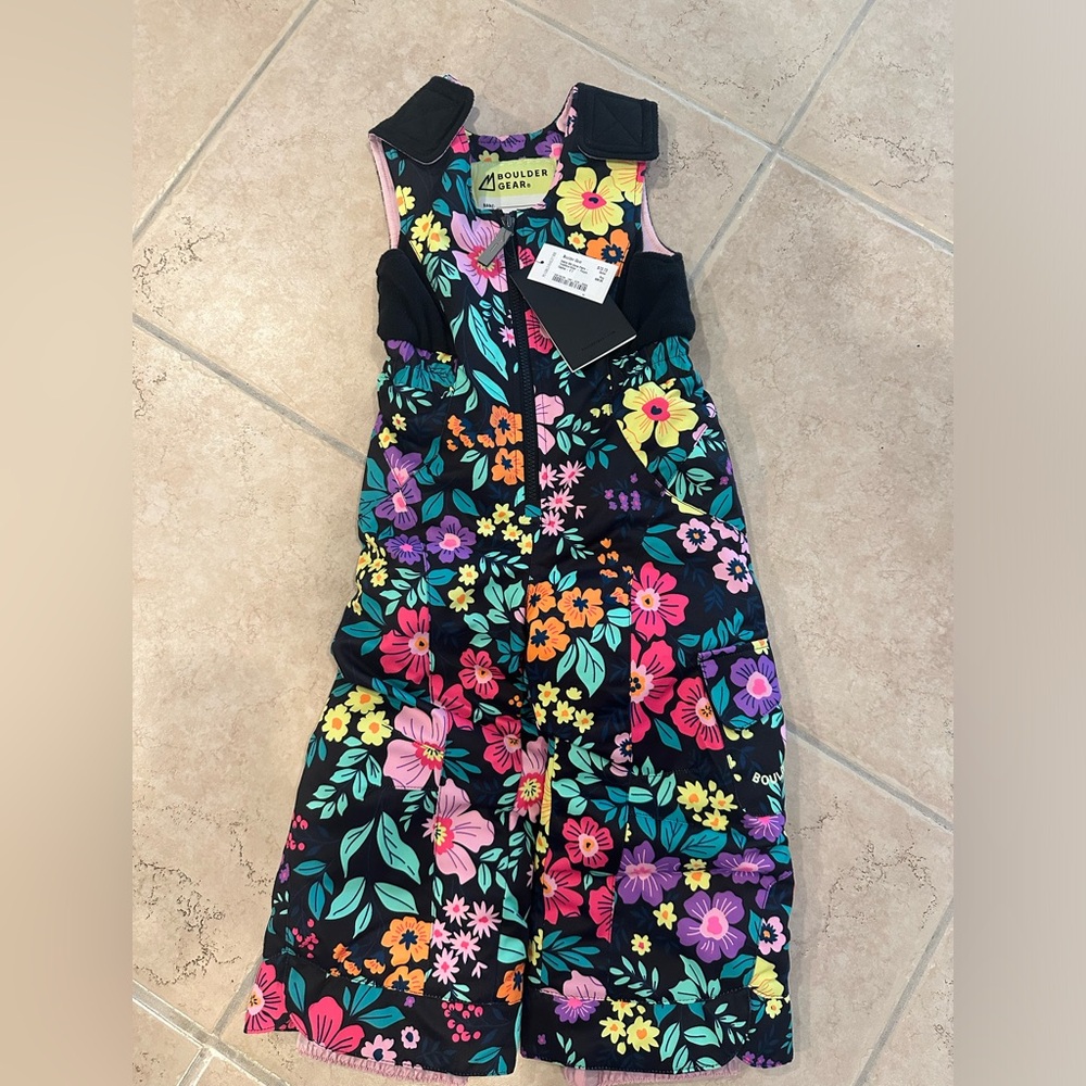Girls ski jumpsuit, overalls, bib, floral, NWT, 3t